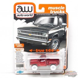 CHASE CAR Chevrolet Silverado Stepside 10 Pickup 1981 - Gris moyen - Auto World - 1/64 - AWSP179 BGR