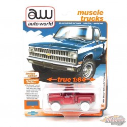 CHASE CAR Chevrolet Silverado Stepside 10 Pickup 1981 - Bleu moyen - Auto World - 1/64 - AWSP179 AGR