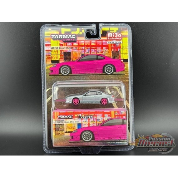 CHASE CAR VERTEX Nissan Silvia (S15) - Rose métallisé - Tarmac Works - 1/64 - T64G-023-PIGR