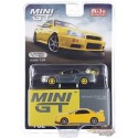 CHASE CAR Nissan Skyline GT-R (R34) V-Spec Jaune Éclair - Mini GT - 1:64 - MGT00762GR