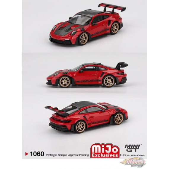 Porsche 911 (992) GT3 RS Weissach Package Guards Rouge - Mini GT - 1:64 - MGT01060 Passion Diecast