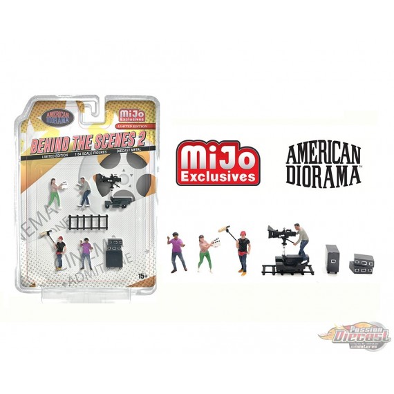 Figurines Dans les coulisses II - Ensemble de 9 pièces métal - American Diorama 1/64 - AD-2428MJ Passion Diecast