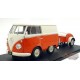 Volkswagen T1 Van Kool Combi trailer 1950 Orange - Solido - 1/18 - S1810902 - Passion Diecast 