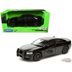 Dodge Charger R/T Police Pursuit 2016 (noir uni) - Exclusivités MiJo - Welly 1/24 - 24079P WBK - Passion diecast