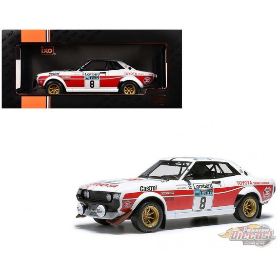 Toyota Celica 2000 GT No.8 RAC Rally Mikkola-A Hertz 1977 - Blanc et rouge - IXO Models - 1:18 - 18RMC189A22 Passion Diecast