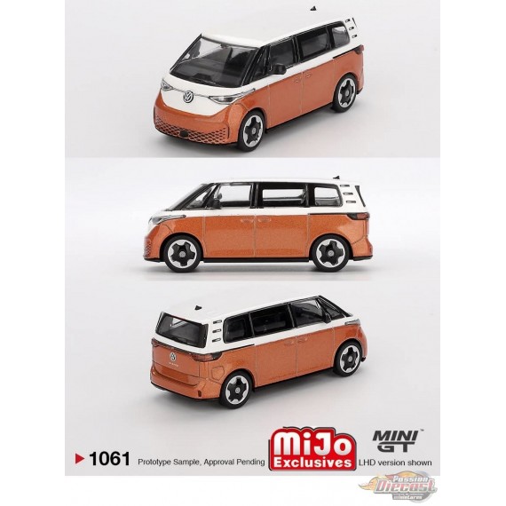 Volkswagen ID.Buzz Candy White / Energetic Orange - Mini GT - 1:64 - MGT01061 Passion Diecast