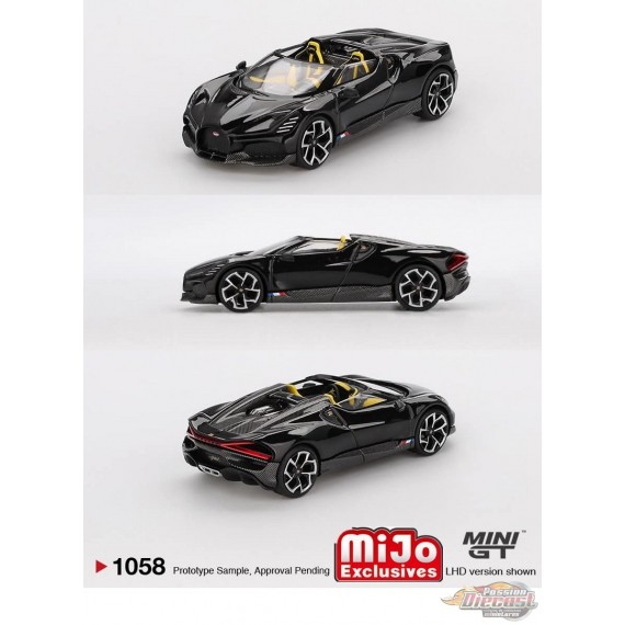 Bugatti W16 Mistral Black - Mini GT - 1:64 - MGT01058 Passion Diecast