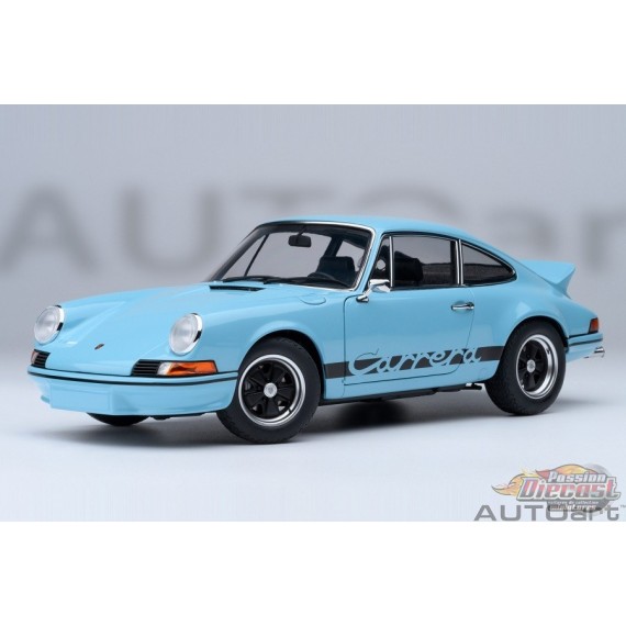 Porsche 911 Carrera 2.7 RS (Bleu Golfe avec bandes noires) - Autoart 1/18 - 78032 - Passion Diecast 