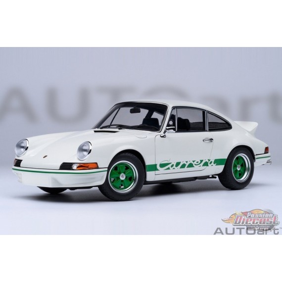 Porsche 911 Carrera 2.7 RS (Grand Prix Blanc à bandes vertes) - Autoart 1/18 - 78031 - Passion Diecast 