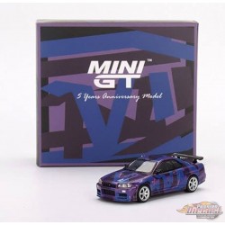 Nissan Skyline GT-R R34 V-Spec II - Camouflage Violet - MINI GT 5 Ans D'anniversaire Modèle 9999 pcs - Mini GT - 1:64 - MGT00446