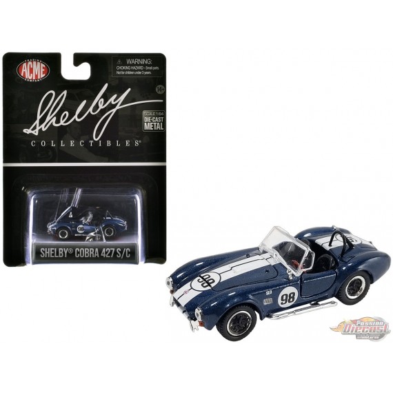 No.98 1965 SHELBY COBRA 427 S/C - Shelby Collectibles 1/64 - SC-705-98 - Passion Diecast 