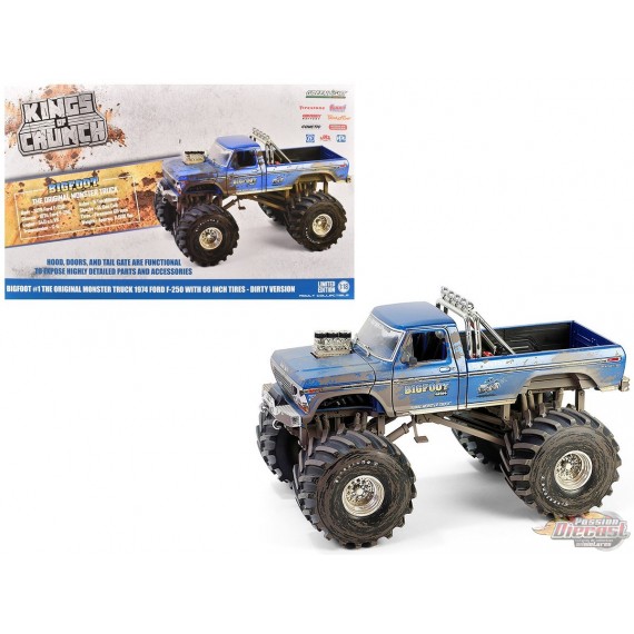 (Free shipping) Bigfoot NO1 Ford F-250 Monster Truck 1974 avec roues 66 pouces Version sale -1/18  Greenlight 13694