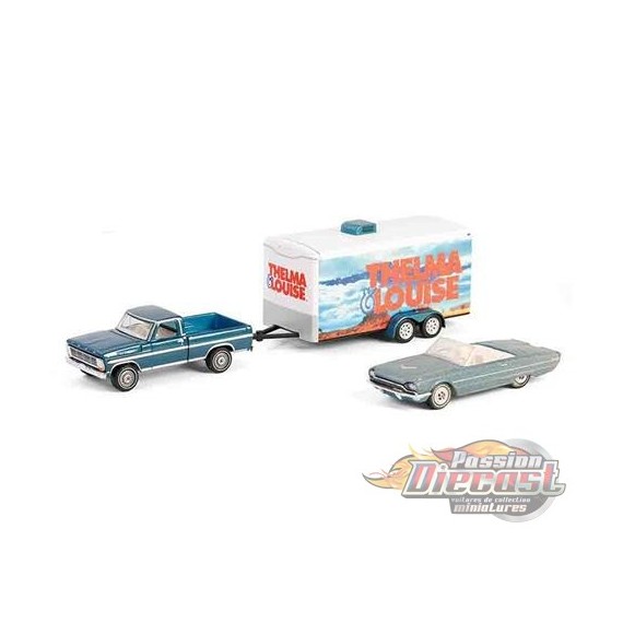 1966 Ford Thunderbird Convertible & 1967 Ford F-250 - Hollywood Hitch & Tow Series 13 - Greenlight - 1-64 - 31180 B