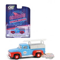 Chevron - 1956 Ford F-100 with Tool Boxes and Ladders - Chevron Special Edition Series 1 - 1/64 Greenlight - 41175 B