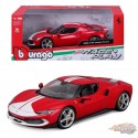 Ferrari 296 GTB Assetto Fiorano - Rouge à bande blanche - Ferrari Race & Play - Bburago 1/18 - 18-16017 RD
