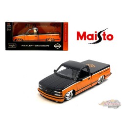 Chevrolet 454SS Pick-Up 1993 - Bicolore noir/orange - Harley-Davidson Custom - Maisto 1/24 - 32274 OR - Passion Diecast 