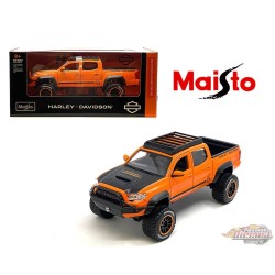 Toyota Tacoma TRD Pro 2023 - Bicolore noir/orange - Harley-Davidson Custom - Maisto 1/24 - 32275 OR - Passion Diecast 