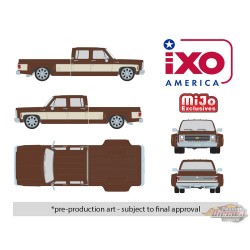 (Preorder) 1979 Chevrolet Scottsdale C20 Crew Cab - Dually Lowered - Brown & Tan - Mijo Exclusif - IXO Models - 1:64 - IAPR1014