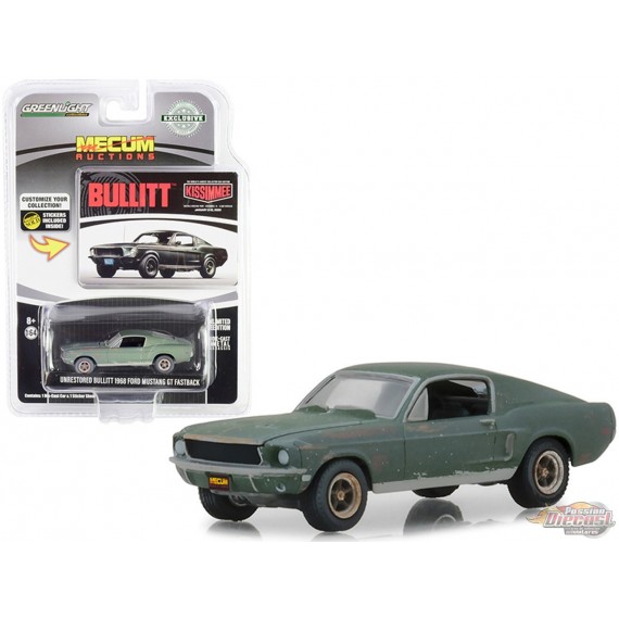 1968 Unrestored Ford Mustang Bullitt  Mecum Auction GREENMACHINE GL-30136GR