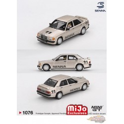 Mercedes-Benz 190 E 2.3-16 No.11 Ayrton Senna 1984 Nürburgring Race Champions w/ Figure - Mini GT - 1:64 - MGT01076