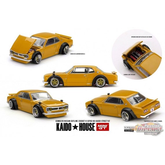 Nissan Skyline 2000 GT-R (KPGC10) Kaido Street V2 - Mini GT & Kaido★House 1/64 - KHMG228 Passion Diecast