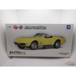 ( Usagé) Chevrolet Corvette 1969 Daytona yellow  - Autoart    1/18 -  71161  Usagé