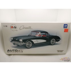 ( Usagé) Chevrolet Corvette 1959 Tuxedo Black  - Autoart    1/18 -  71142 Usagé