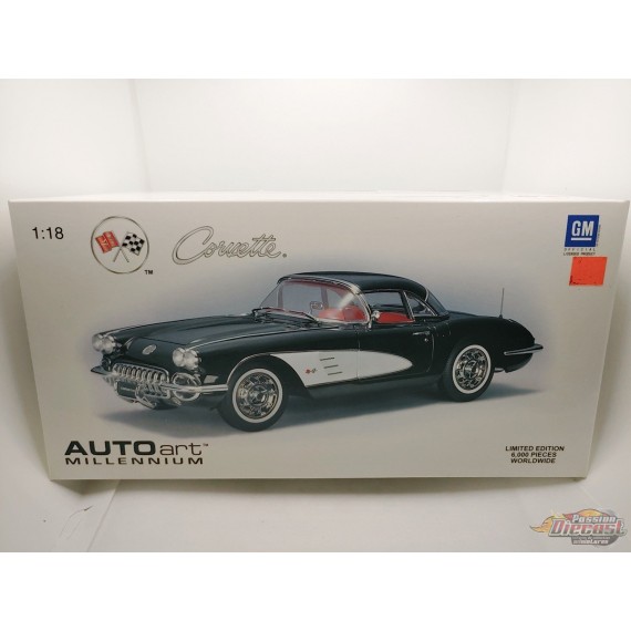 ( Usagé) Chevrolet Corvette 1959 Tuxedo Black  - Autoart    1/18 -  71142 Usagé