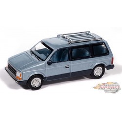 (Preorder) Plymouth Voyager 1987 in Ice Blue Poly and Twilight Blue Poly - Auto World - 1/64 - AWSP197 A