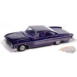 (Preorder) 1961 Dodge Phoenix Lowrider in Purple Sky Metallic with Lowrider Graphics - Auto World - 1/64 - AWSP195 B
