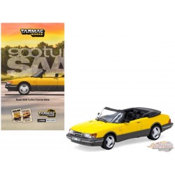 Saab 900 Turbo Cabriolet avec cartes à collectionner - Jaune - Tarmac Works - 1/64 - T64G-067-YE