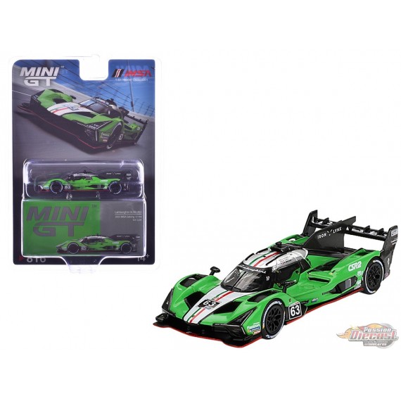 Lamborghini SC63 No.63 Iron lynx 2024 IMSA Sebring 12 Hrs - Mini GT - 1:64 - MGT00816 Passion Diecast