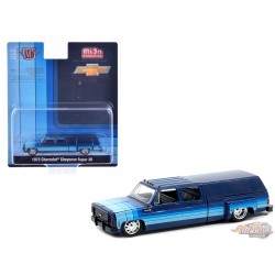 1973 Chevrolet Cheyenne Super 30 Dually with Camper Shell - Blue - MiJo Exclusives - M2 Machine - 1:64 - 39000-MJS04