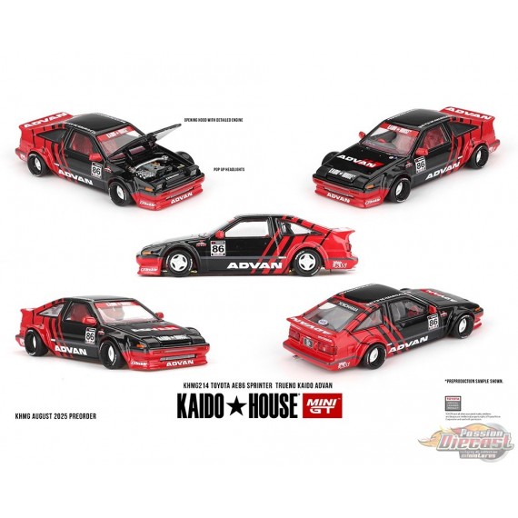Toyota AE86 Sprinter Trueno Kaido ADVAN - Mini GT & Kaido★House 1/64 - KHMG214 Passion Diecast