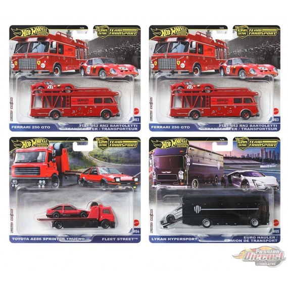 Team Transport Caisse H 2025 Ensemble de 4 - Hot Wheels - 1/64 - FLF56-957H -  Passion Diecast 