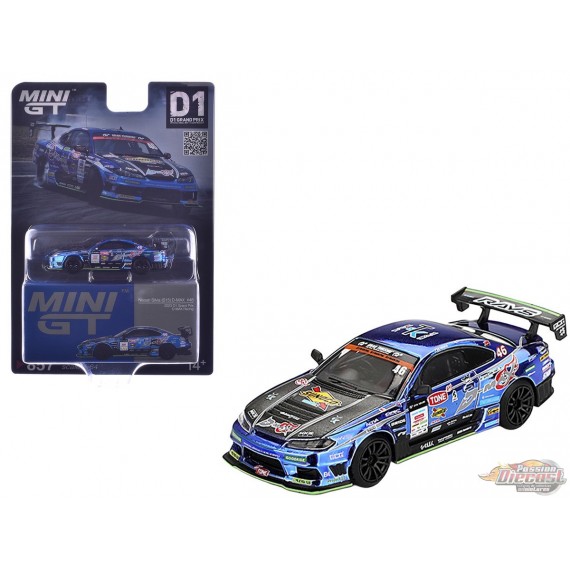 Japan Exclusive Nissan Silvia (S15) D-MAX Racing No.46 2023 D1 Grand Prix - Mini GT - 1:64 - MGT00857 Passion Diecast