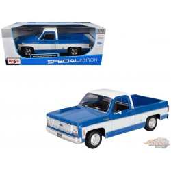 1974 Chevrolet C10 Cheyenne Super - Blue White Two Tone - 1/18 - MAISTO - 31467 BL -  Passion Diecast 