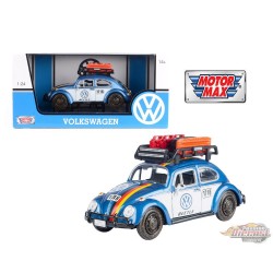 Volkswagen Beetle Off Road Custom 1966 - White with Blue - Motormax 1/24 - 79681 Passion Diecast