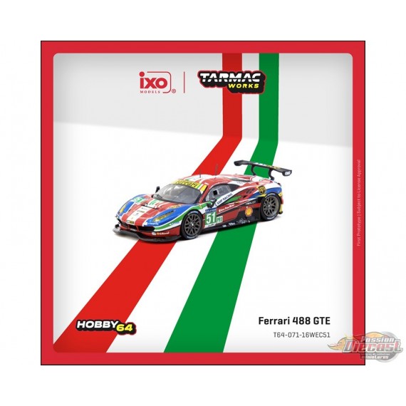 Ferrari 488 GTE 24h of Le Mans 2016 No.51 - Tarmac Works - 1/64 - T64-071-16WEC51 Passion Diecast