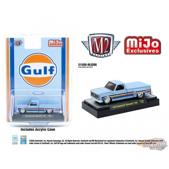 1978 Chevrolet Silverado 30 Custom GULF - Blue - M2 Machine - 1:64 - 31500-MJS86