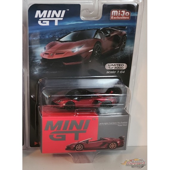 CHASE CAR Lamborghini Aventador SVJ Roadster Rosso Efestos - Mini GT - 1:64 - MGT00506GR Passion Diecast
