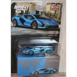 CHASE CAR Lamborghini Sián FKP 37 Ble Aegir - Mini GT - 1:64 - MGT00573GR Passion Diecast