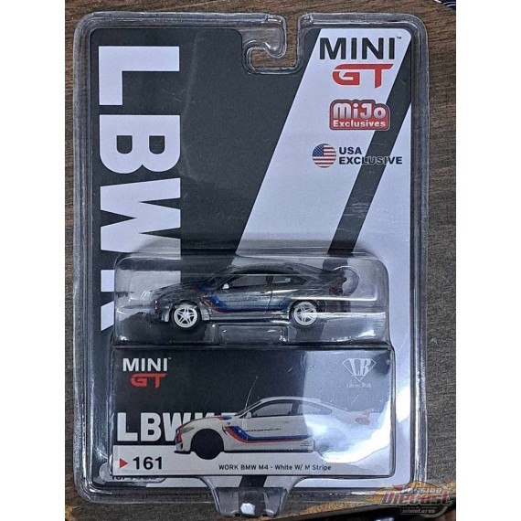 CHASE CAR LB Works BMW M4 Blanche   -  MINI GT 1:64 - Mijo Exclusive - MGT00161GR - Passion Diecast 