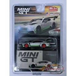CHASE CAR Bentley Continental GT3 Presentation Silver -  MINI GT 1:64 - Mijo Exclusive - MGT00176GR - Passion Diecast 