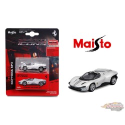 (Preorder) Speed Icons - Ferrari Daytona SP3 - Blanc - Maisto 1:64 - 15710 WH