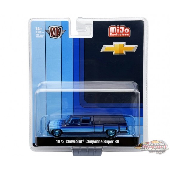CHASE CAR 1973 Chevrolet Cheyenne Super 30 Dually with Shell - Blue - MiJo Exclusives - M2 Machine - 1:64 - 39000-MJS04GR