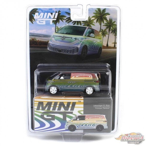 CHASE CAR Volkswagen ID. Buzz Prototype Rainbow - Mini GT - 1:64 - MGT00899GR Passion Diecast