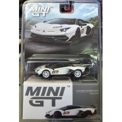 CHASE CAR Lamborghini Aventador SVJ 63 Bianco Asopo - Mini GT - 1:64 - MGT00842GR Passion Diecast