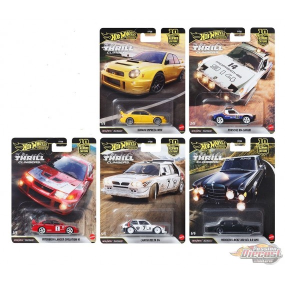 Hot Wheels Car Culture 1:64 - 10th Anniversary 2026 - Thrill Climbers - Release Q - Set Of 5 Cars - FPY86-961P-1