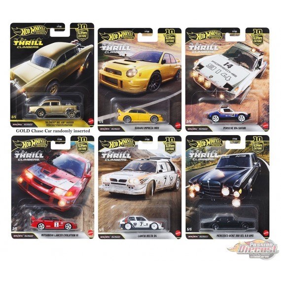 Hot Wheels 1:64 - Car Culture 10e anniversaire 2026 - Thrill Climbers - Release Q - Set De 10 Voitures - FPY86-961P-1